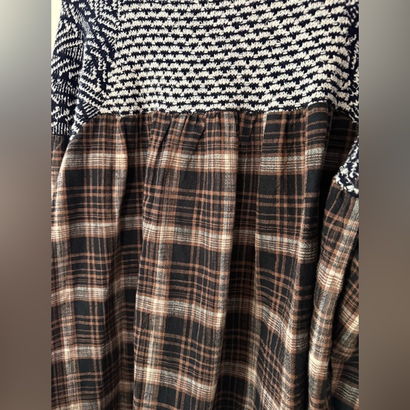 Free People Fireside Nights Button Down Shirt, Brown/Black/White, Medium - Picture 10 of 14